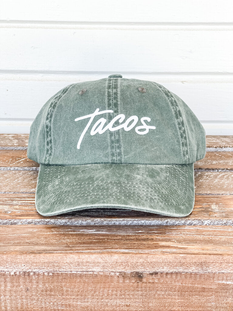 FRANKIE JEAN TACOS CURSIVE BASEBALL CAP – MAKS Mercantile