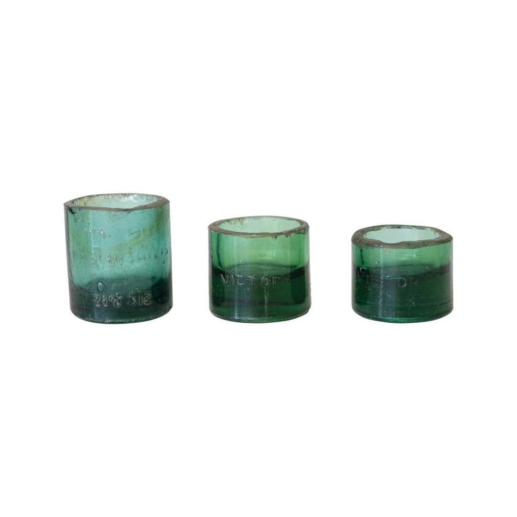 RECYCLED SODA BOTTLE GLASS TEALIGHT HOLDER