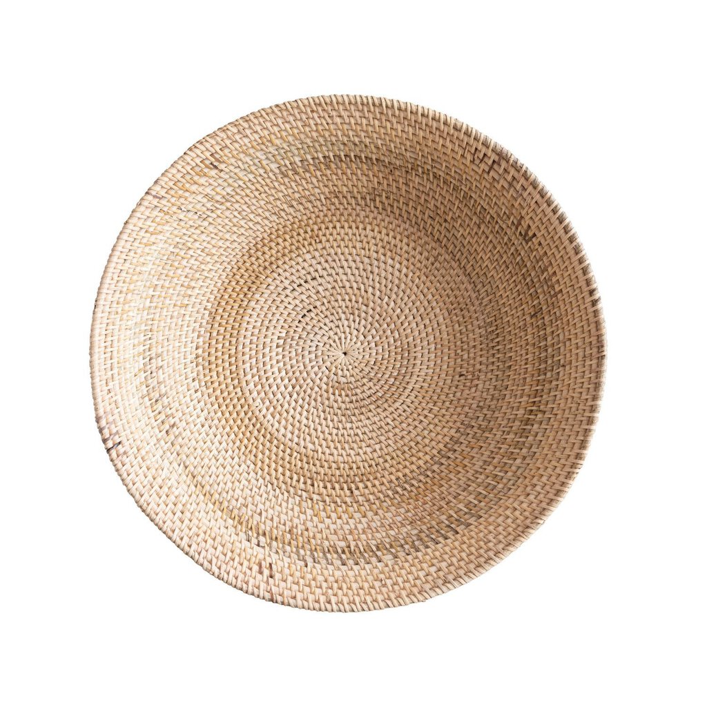 HAND WOVEN RATTAN FOOTED BOWL