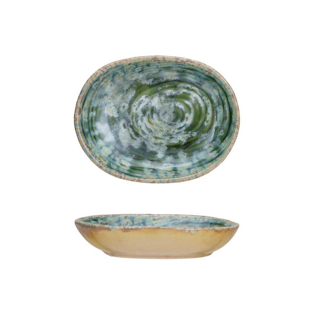 GREEN CRACKLE DISH