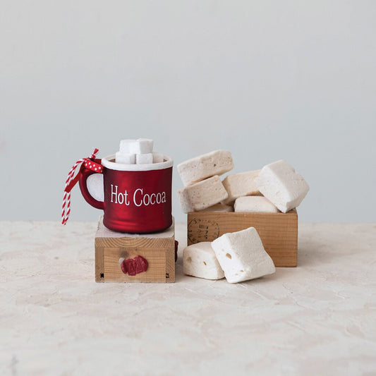 HOT COCOA GLASS ORNAMENT