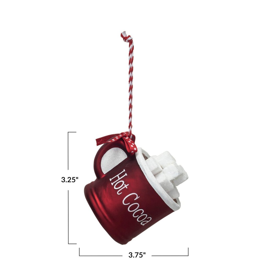 HOT COCOA GLASS ORNAMENT