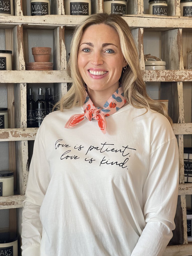 LOVE IS PATIENT LONG SLEEVE TOP