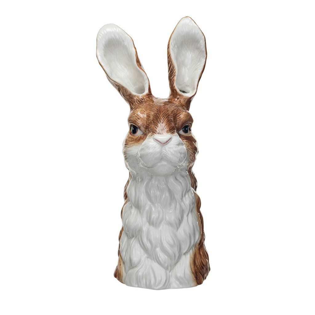 HANDPAINTED STONEWARE RABBIT VASE