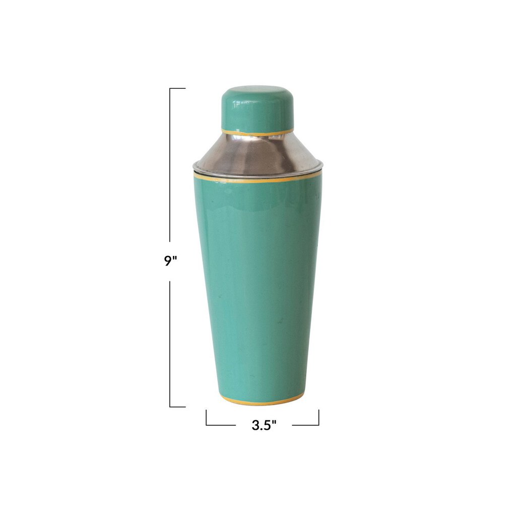 ENAMELED STAINLESS STEEL COCKTAIL SHAKER