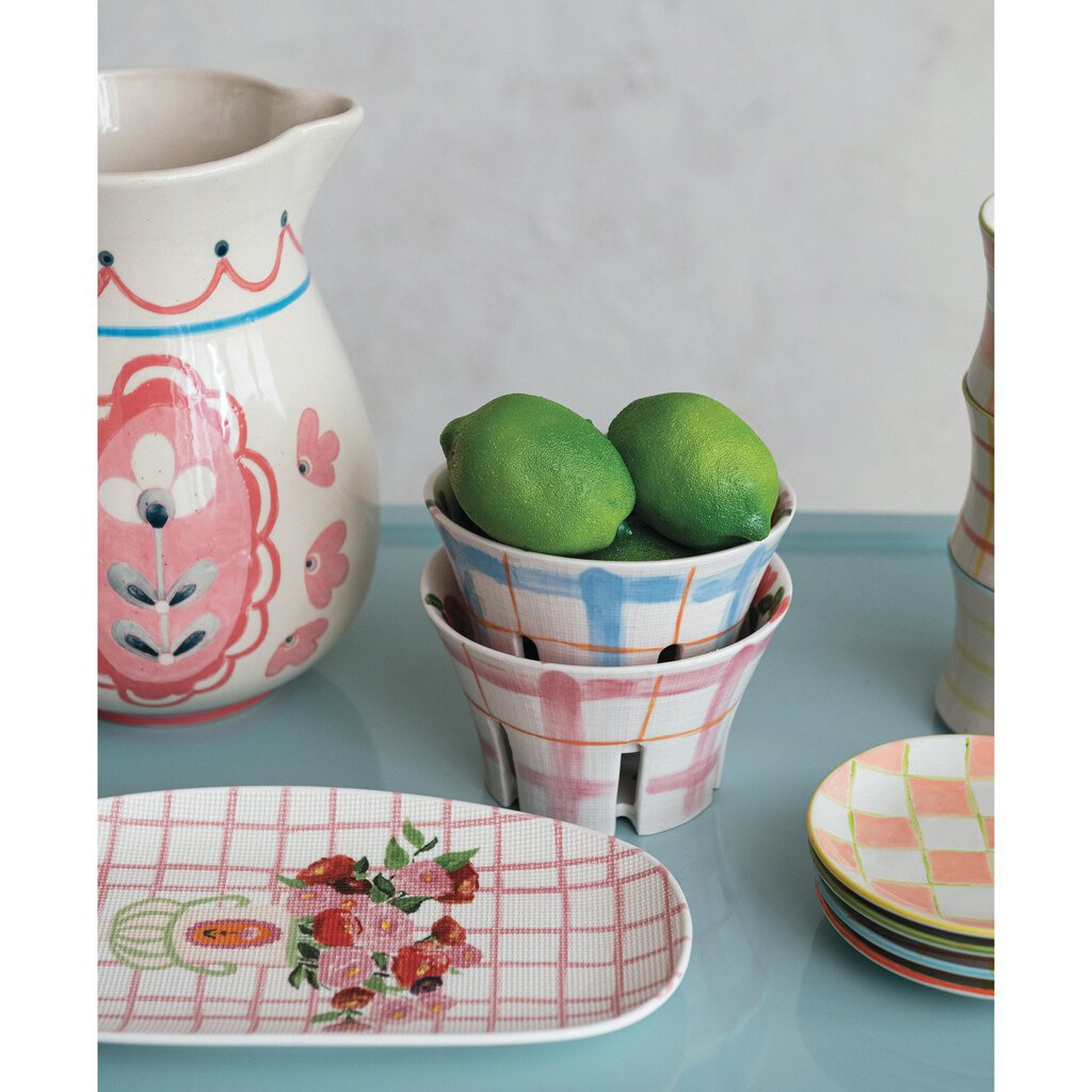 HANDPAINTED STONEWARE BERRY BOWL