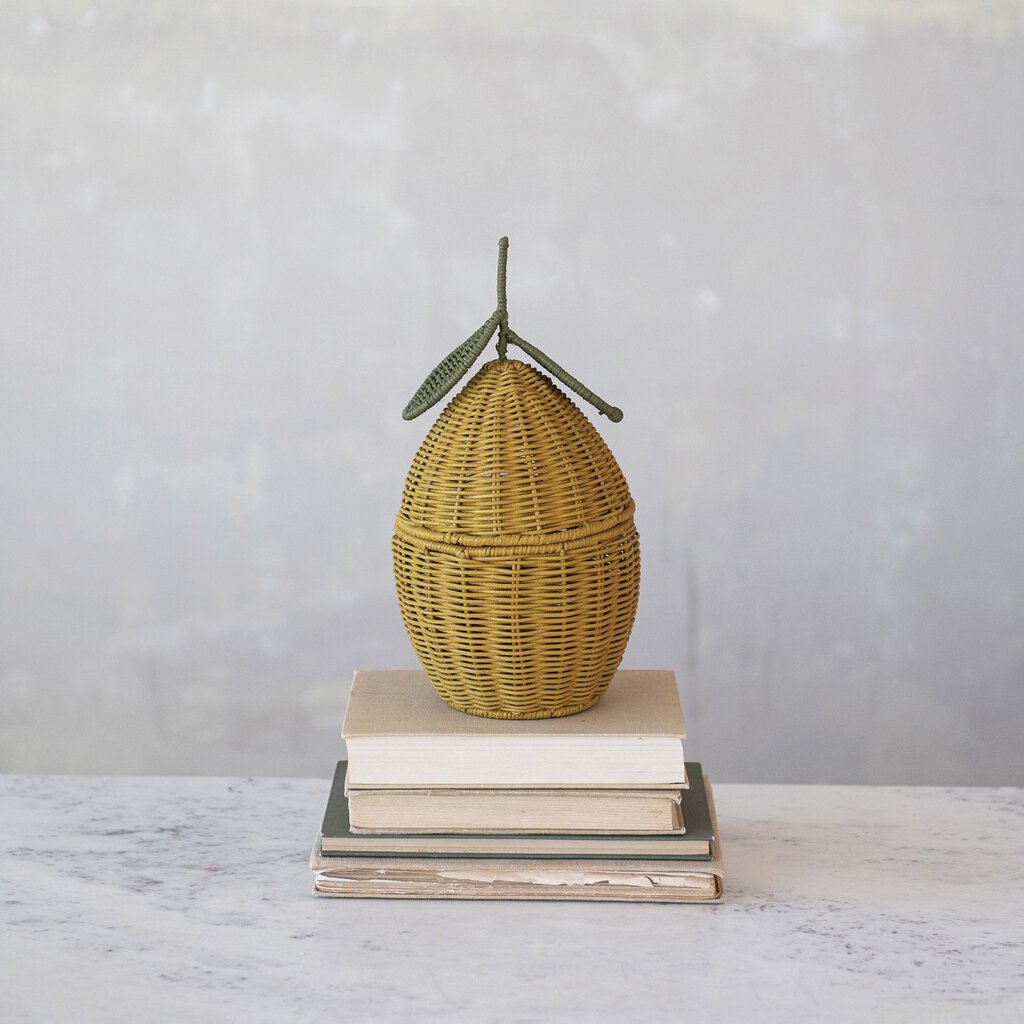 HAND WOVEN RATTAN LEMON BASKET