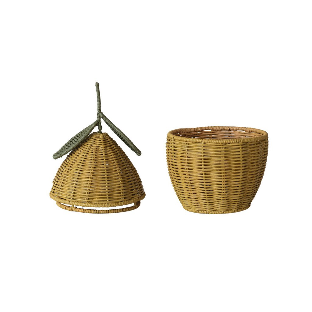 HAND WOVEN RATTAN LEMON BASKET